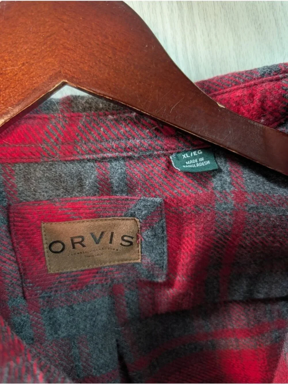 Men's Orvis Classic Fit Heavyweight Double Sz XL Brushed Flannel Shirt Pockets